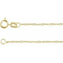 Auriga Fine Jewelry Mother's Day Gift 14k Yellow Gold 1.25 mm Figaro Chain Necklace for Women 16"