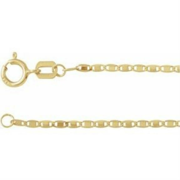 Auriga Fine Jewelry 14k Yellow Gold 1.3 mm Mirror Chain Necklace for Women 16"