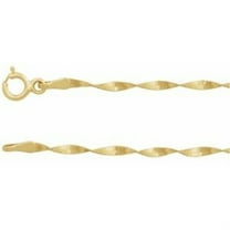 Auriga Fine Jewelry 14k Yellow Gold 1.6 mm Twisted Herringbone Chain Necklace 16"