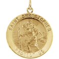 thumbnail image 1 of Auriga Fine Jewelry 14k Yellow Gold 29 mm St. Christopher Medal for Women, 1 of 2