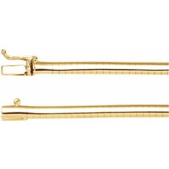 Auriga Fine Jewelry Mother's Day Gift 14k Yellow Gold 4 mm Omega Chain Necklace for Women 16"