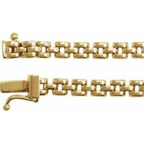 Auriga Fine Jewelry 14k Yellow Gold 4 mm Panther Chain Necklace for Women 16"