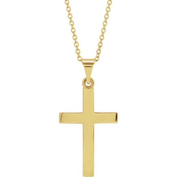 Auriga Fine Jewelry Mother's Day Gift 14k Yellow Gold Cross 18" Necklace for Women