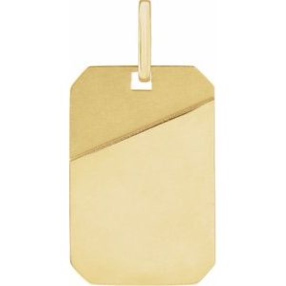 Auriga Fine Jewelry Mother's Day Gift 14k Yellow Gold Dogtag Pendant for Women
