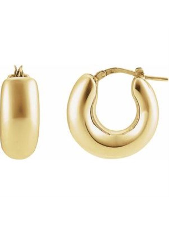 Fine Jewelry 14k Yellow Gold Electroform 20 mm Hoop Earrings for Women