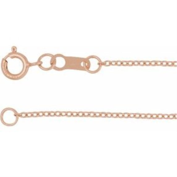 Auriga Fine Jewelry 18k Rose Gold 1 mm Adjustable Cable Chain Necklace 16-18"