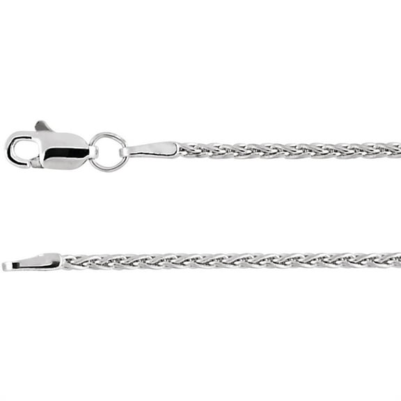 Auriga Fine Jewelry 925 Sterling Silver 1.5 mm Wheat Chain Necklace for Women 16"