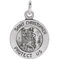 thumbnail image 1 of Auriga Fine Jewelry 925 Sterling Silver 12 mm St. Christopher Medal for Women, 1 of 2