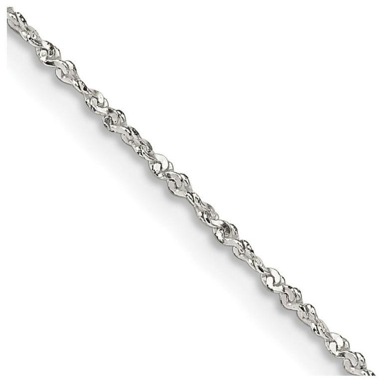 Twisted Serpentine Sterling Silver 1mm Chain Necklace Twisted Serpentine Sterling Silver 1mm Chain Necklace
