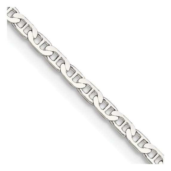 Auriga Fine Jewelry 925 Sterling Silver 2.1 mm Flat Anchor Chain Necklace for Women 20"