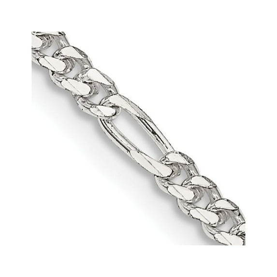 Auriga Fine Jewelry 925 Sterling Silver 2.85 mm Figaro Chain Necklace for Women 24"