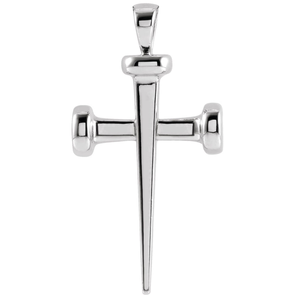 Auriga Fine Jewelry Mother's Day Gift 925 Sterling Silver 28x14.71 mm Nail Cross Pendant for Women