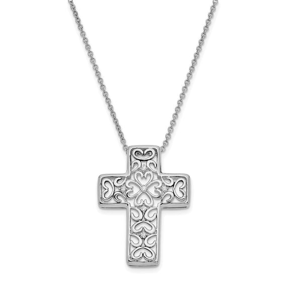 Auriga Fine Jewelry 925 Sterling Silver CZ Unwavering Love. Necklace for Women 18"