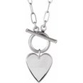 thumbnail image 1 of Auriga Fine Jewelry 925 Sterling Silver Engravable Heart Toggle 18" Necklace Valentine's Day Gift for Women, 1 of 4