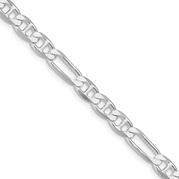 Auriga Fine Jewelry 925 Sterling Silver Rh-plated 5.5 mm Figaro Anchor Chain Necklace for Women 20"