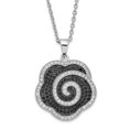 thumbnail image 1 of Auriga Fine Jewelry 925 Sterling Silver Rh-plated Black and Clear CZ Flower w/ 2in ext. Necklace for Women 20", 1 of 6