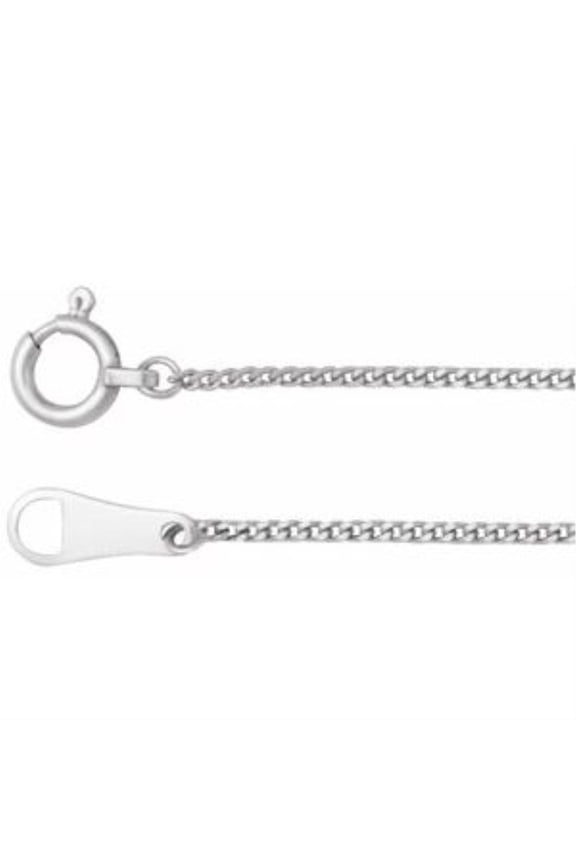 Fine Jewelry Mother's Day Gift Platinum 1 mm Curb Chain Necklace for Women 16"