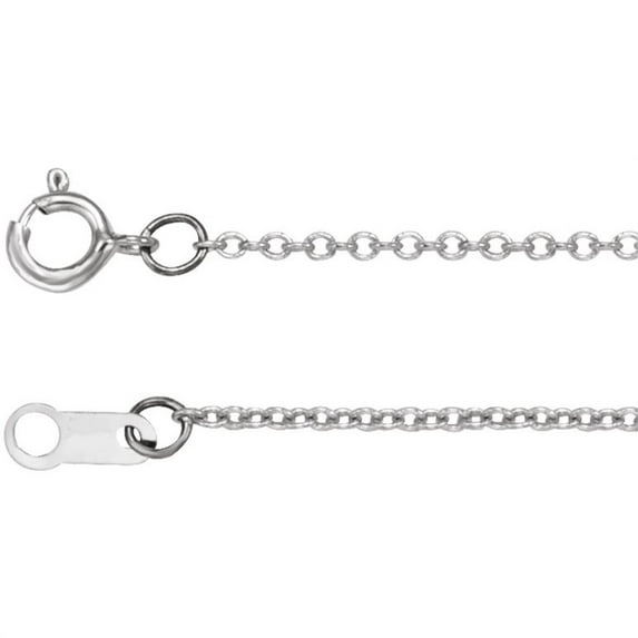 Auriga Fine Jewelry Platinum 1 mm Cable Chain Necklace for Women 18"