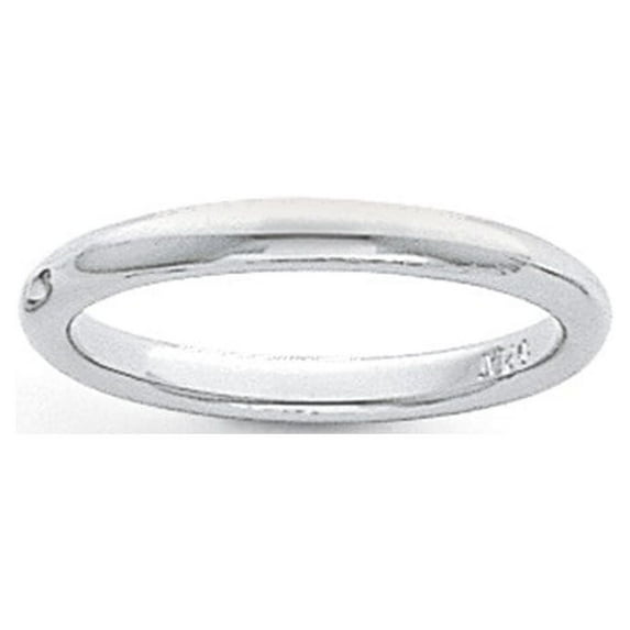 Auriga Fine Jewelry Platinum 3mm Half Round Comfort Fit Lightweight Band Ring Size 10 for Women