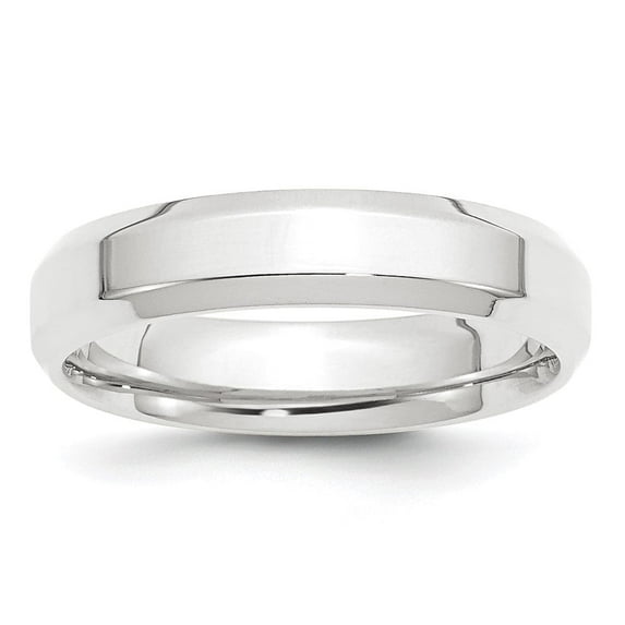 Auriga Fine Jewelry Platinum 5mm Bevelled Edge Wedding Band Ring Size- 6.5 for Women