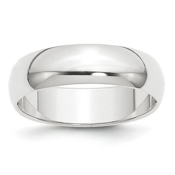 Auriga Fine Jewelry Platinum 6mm Half Round Featherweight Band Ring Size- 9.5 for Women