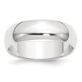 thumbnail image 1 of Auriga Fine Jewelry Platinum 8mm Half Round Featherweight Band Ring Size- 7 for Women, 1 of 4