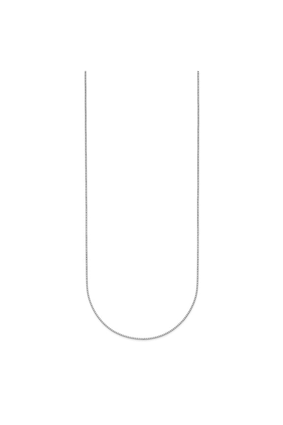 Fine Jewelry Platinum Polished 0.7 mm Solid Box Chain Necklace for Women 16"