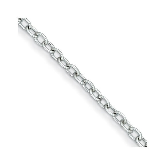 Auriga Fine Jewelry Platinum Polished 6.5mm Solid Oval Link 7.5" Chain Bracelet for Women