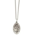 thumbnail image 1 of Auriga Fine Jewelry Rh-plated Large Oval St. Christopher Medal Necklace for Women 24", 1 of 4
