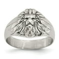 thumbnail image 1 of Auriga Fine Jewelry Stainless Steel Antiqued and Polished Lion Head Men's Ring Size 9, 1 of 7