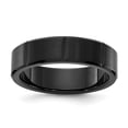 thumbnail image 1 of Auriga Fine Jewelry Stainless Steel Brushed and Polished Black IP-plated Grooved 6mm Men's Band Size 7.5, 1 of 7