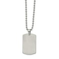 thumbnail image 1 of Auriga Fine Jewelry Stainless Steel Brushed and Polished Reversible Dogtag on a Ball Chain Necklace for Mens 22", 1 of 3