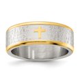 thumbnail image 1 of Auriga Fine Jewelry Stainless Steel Brushed and Polished Yellow IP-plated Lord's Prayer 8mm Band Size 12, 1 of 7