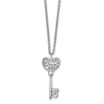 thumbnail image 1 of Auriga Fine Jewelry Stainless Steel Clear Crystal Mom Heart Key Pendant Chain Necklace 20" for Women, 1 of 4