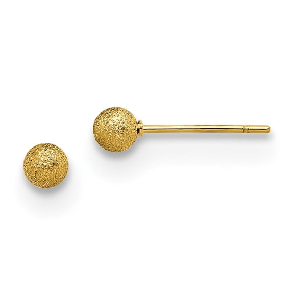 Auriga Mother's Day Gift Stainless Steel Laser cut Yellow IP-plated 4mm Ball Stud Earrings for Women