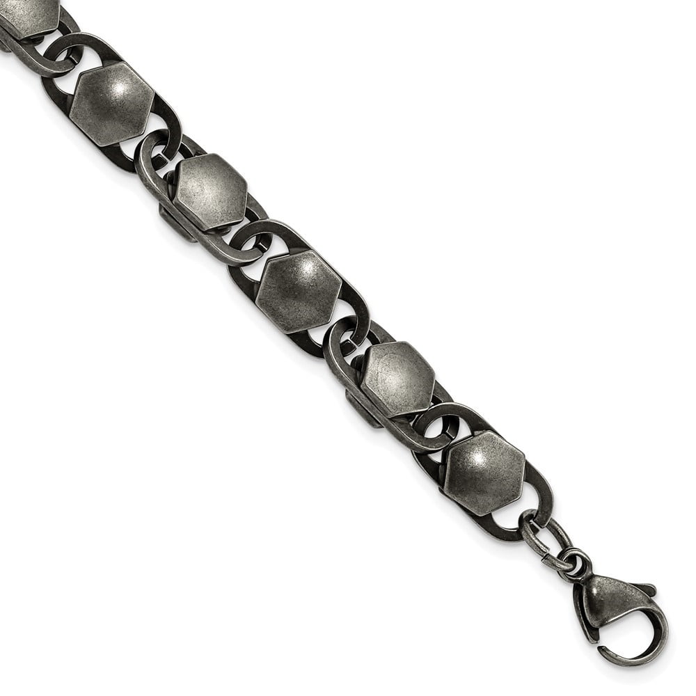 Stainless Steel Antiqued and Brushed 8.50mm 8.25in Bracelet Stainless Steel Antiqued and Brushed 8.50mm 8.25in Bracelet