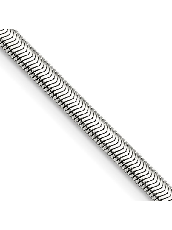 Fine Jewelry Stainless Steel Polished 4.2 mm Flat Snake Chain Necklace for Women 20"