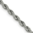 thumbnail image 1 of Auriga Fine Jewelry Stainless Steel Polished 4mm 16" Rope Chain for Women, 1 of 2