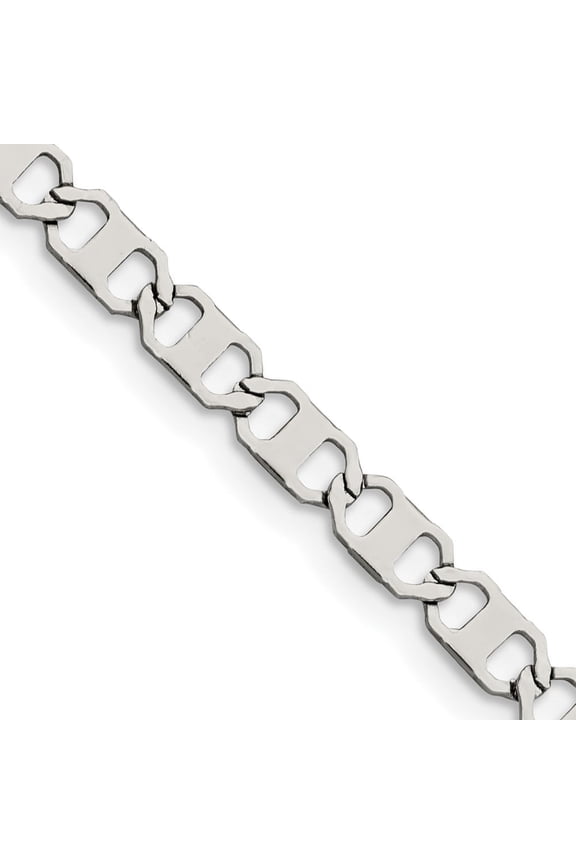 Fine Jewelry Stainless Steel Polished 5 mm Anchor Chain Necklace for Women 20"