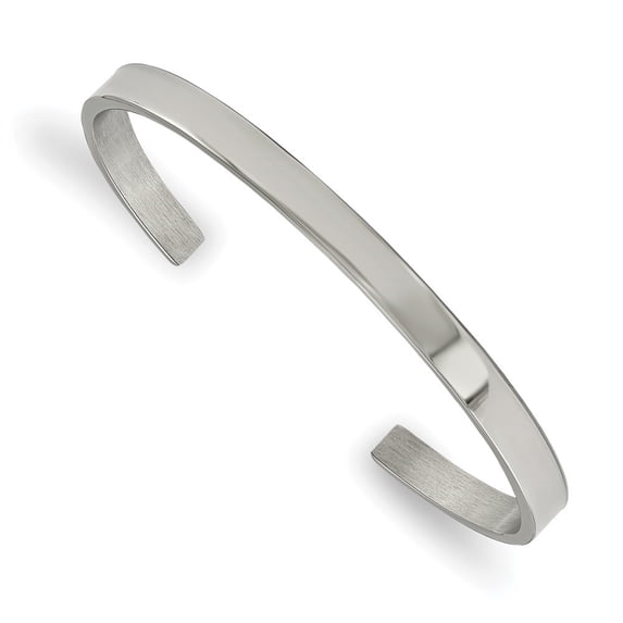 Auriga Fine Jewelry Stainless Steel Polished 5mm Cuff Bangle for Women