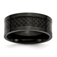 thumbnail image 1 of Auriga Fine Jewelry Stainless Steel Polished 9 mm Black IP-plated w/Carbon Fiber Inlay Band for Women Size 8, 1 of 3