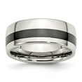 thumbnail image 1 of Auriga Fine Jewelry Stainless Steel Polished Black Ceramic Inlay 9 mm Band for Women Size 7.5, 1 of 6