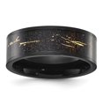 thumbnail image 1 of Auriga Fine Jewelry Stainless Steel Polished Black IP-plated Black and Gold Foil Inlay 8mm Band Size 12, 1 of 7