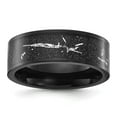 thumbnail image 1 of Auriga Fine Jewelry Stainless Steel Polished Black IP-plated Black and Silver Foil Inlay 8mm Band Size 11.5, 1 of 7