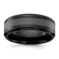 thumbnail image 1 of Auriga Fine Jewelry Stainless Steel Polished Black IP-plated Brushed Center 8mm Men's Band Size 13, 1 of 6