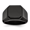 thumbnail image 1 of Auriga Fine Jewelry Stainless Steel Polished Black IP-plated Signet Men's Ring Size 12, 1 of 7