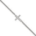 thumbnail image 1 of Auriga Fine Jewelry Stainless Steel Polished CZ Sideways Cross 6.25 inch Men's Bracelet with 2 inch Extension, 1 of 3