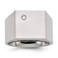 thumbnail image 1 of Auriga Fine Jewelry Stainless Steel Polished CZ Signet Ring for Men Size 12, 1 of 7