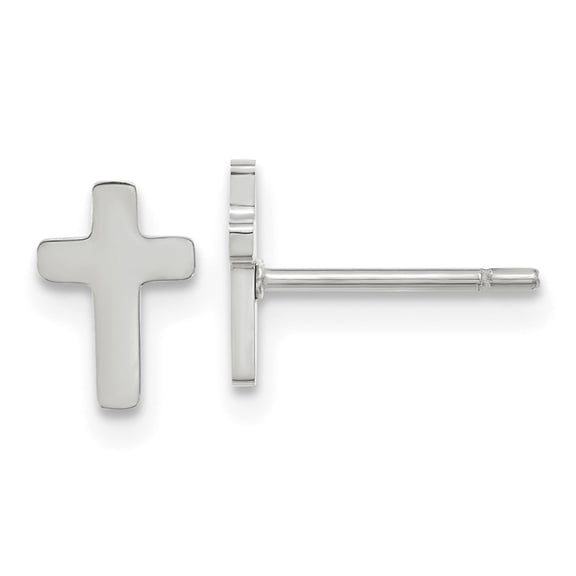 Auriga Fine Jewelry Stainless Steel Cross Stud Earrings for Women