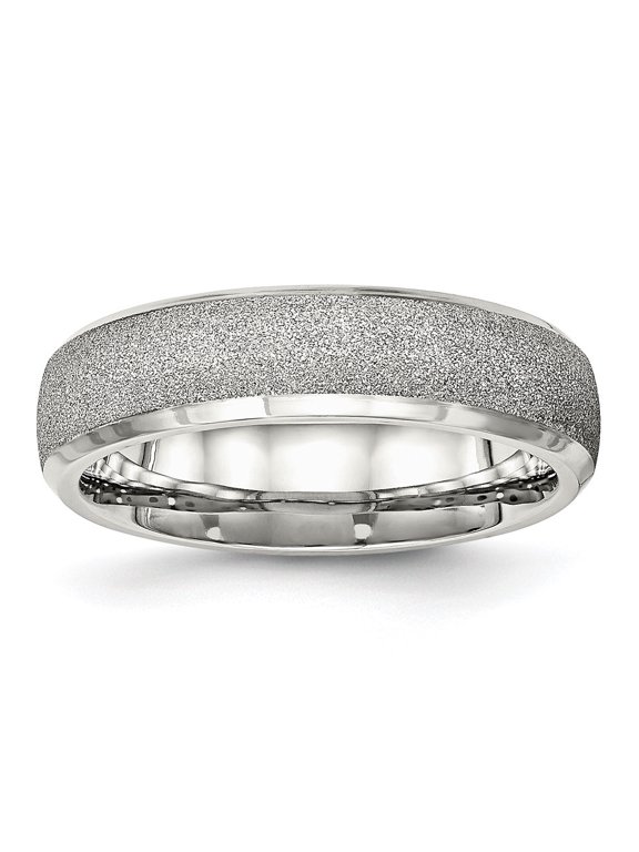Fine Jewelry Stainless Steel Polished Laser Cut 6 mm Band for Women Size 6.5
